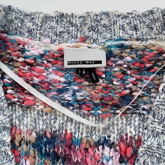 Anthropologie Noisy May Rainbow Multicolor Knitted Cardigan Size Small - Picture 6 of 10